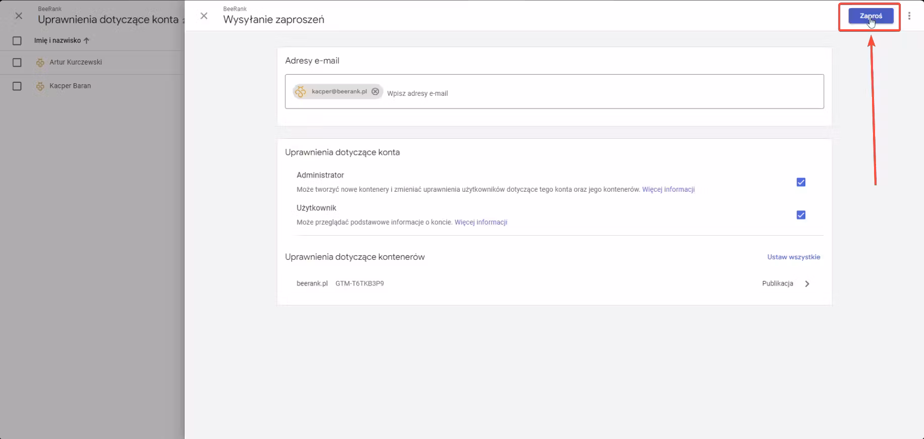 10 google tag manager - zapisanie zaproszenia
