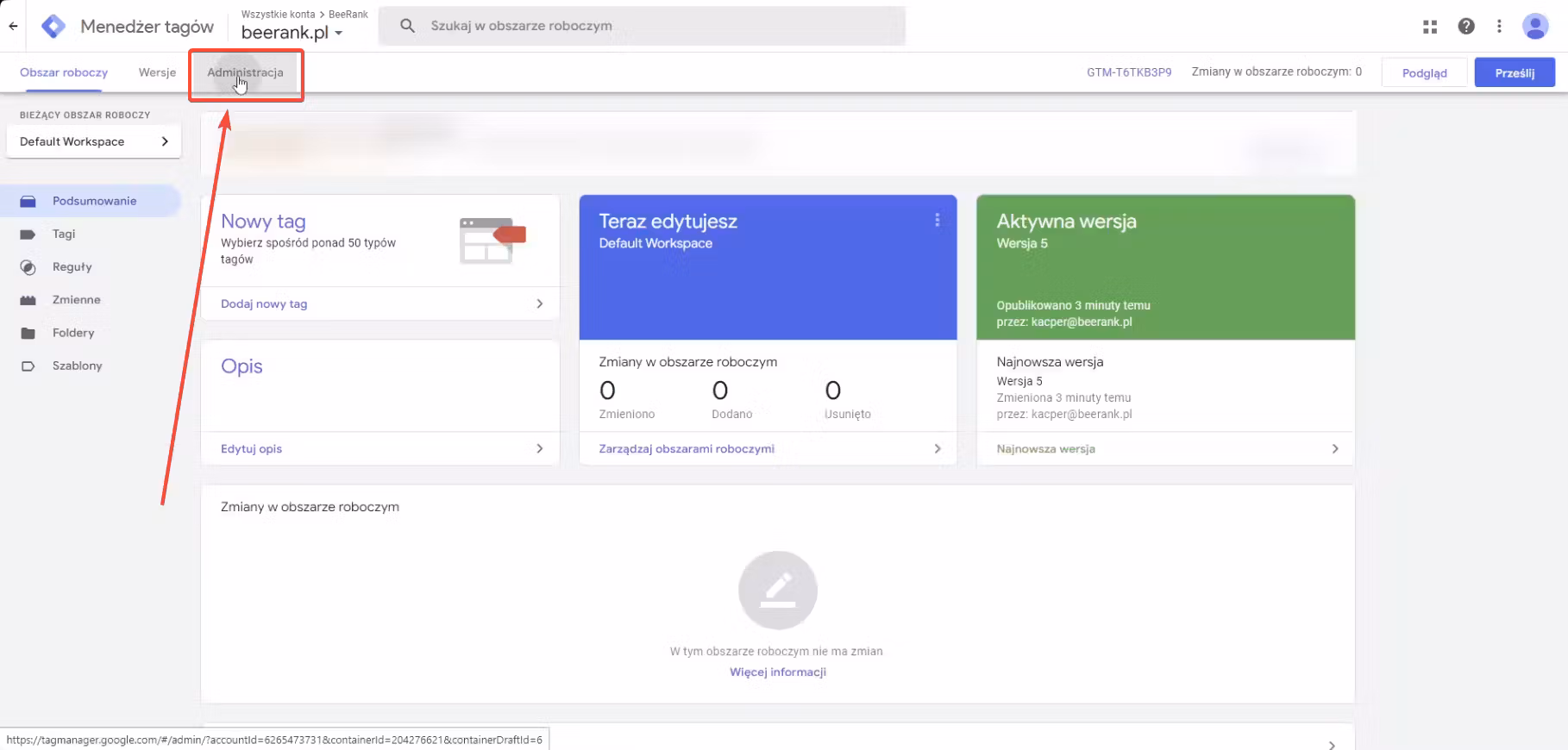 2 google tag manager - administracja