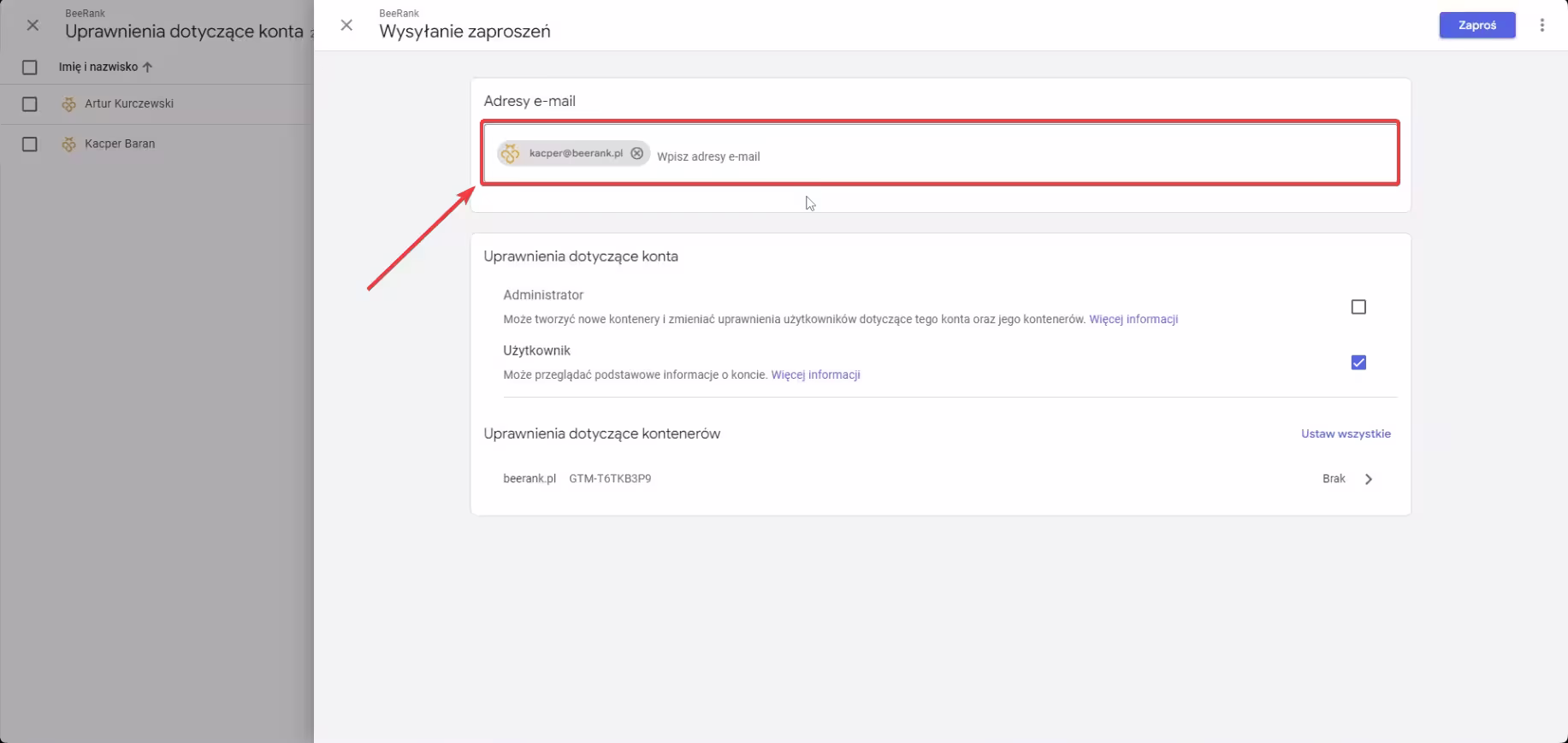 6 google tag manager - mail nowego użytkownika